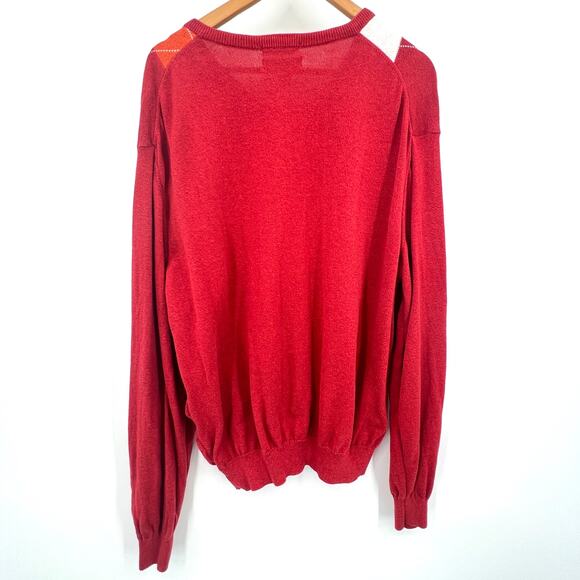 Lyle & Scott Sweater Men's XL Argyle 100% Combed Cotton V-Neck Preppy Academia - Picture 3 of 8